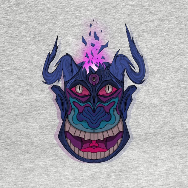 Demon mask colorful illustration by ced-